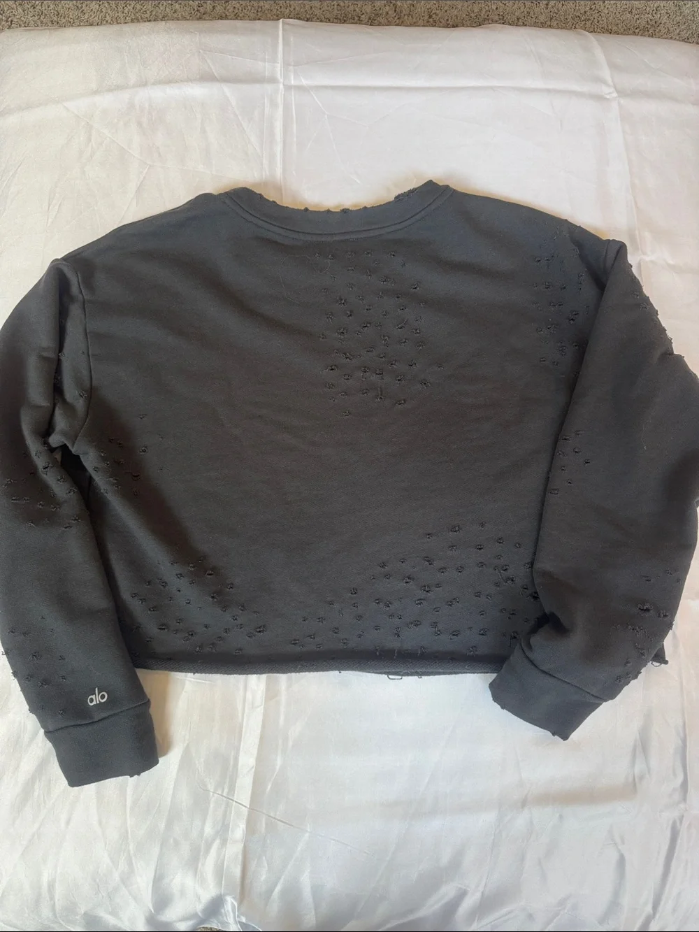 ALO‎ Yoga Cropped Crew Sweatshirt charcoal